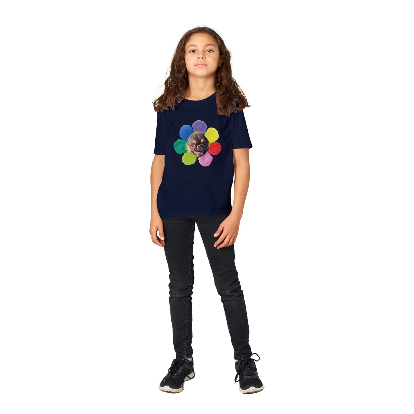 KingChilliThePug Flower Chilli Classic Kids Crewneck T-shirt