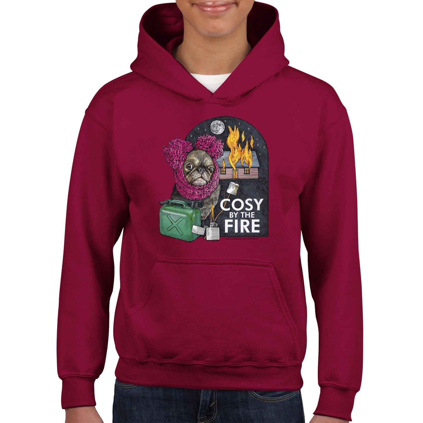 Cosy Chilli by Ros Ingram Classic Kids Pullover Hoodie