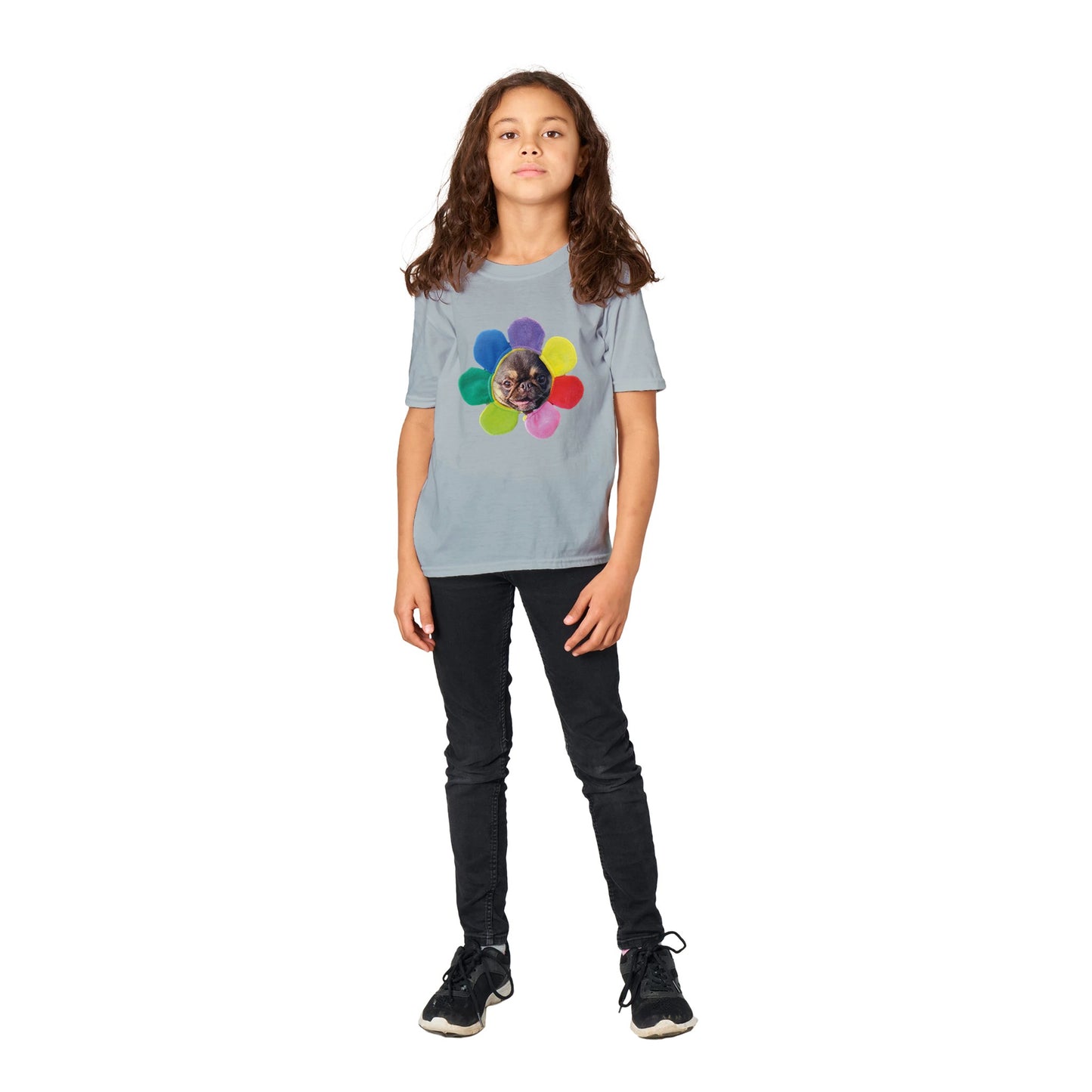 KingChilliThePug Flower Chilli Classic Kids Crewneck T-shirt