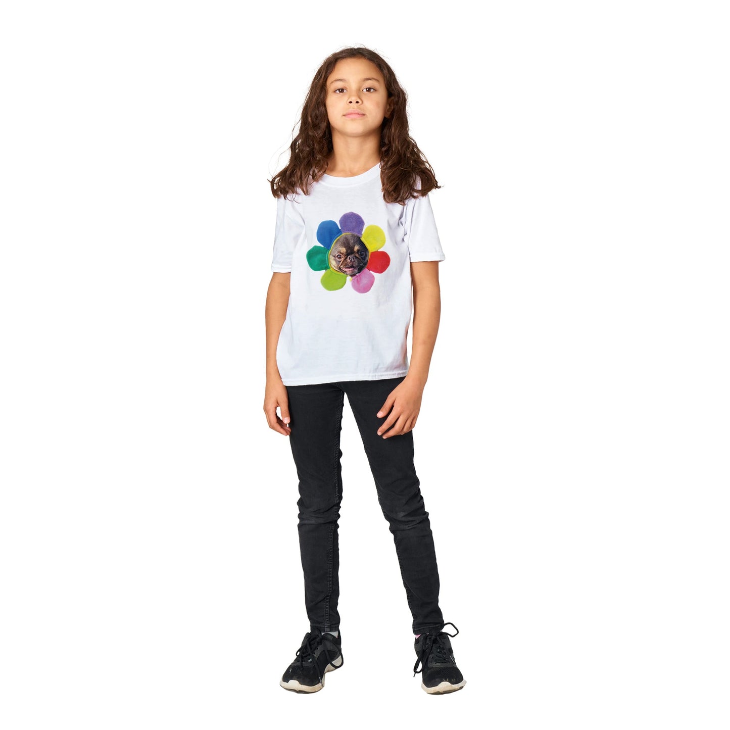 KingChilliThePug Flower Chilli Classic Kids Crewneck T-shirt