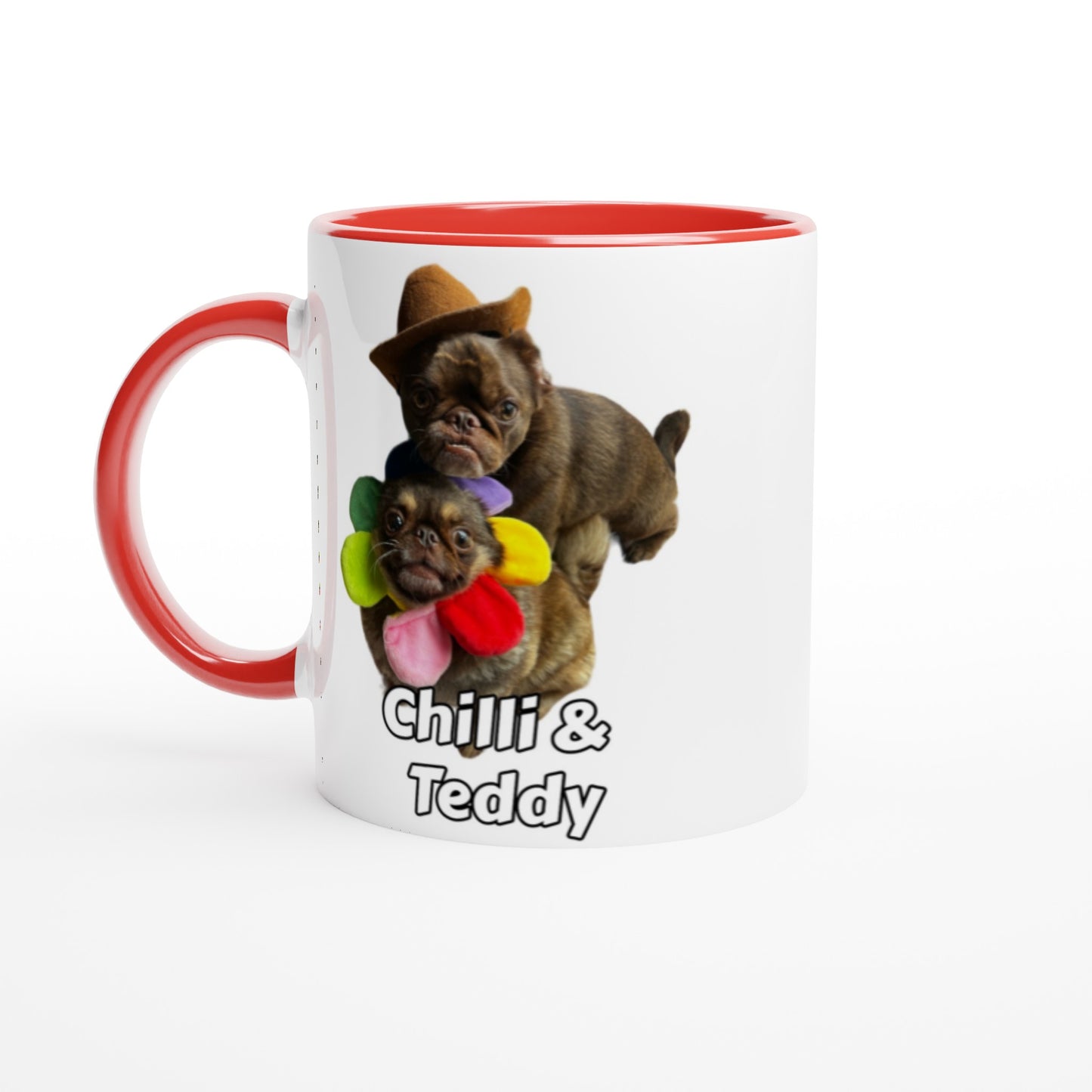 Chilli & Teddy White 11oz Ceramic Mug with Color Inside