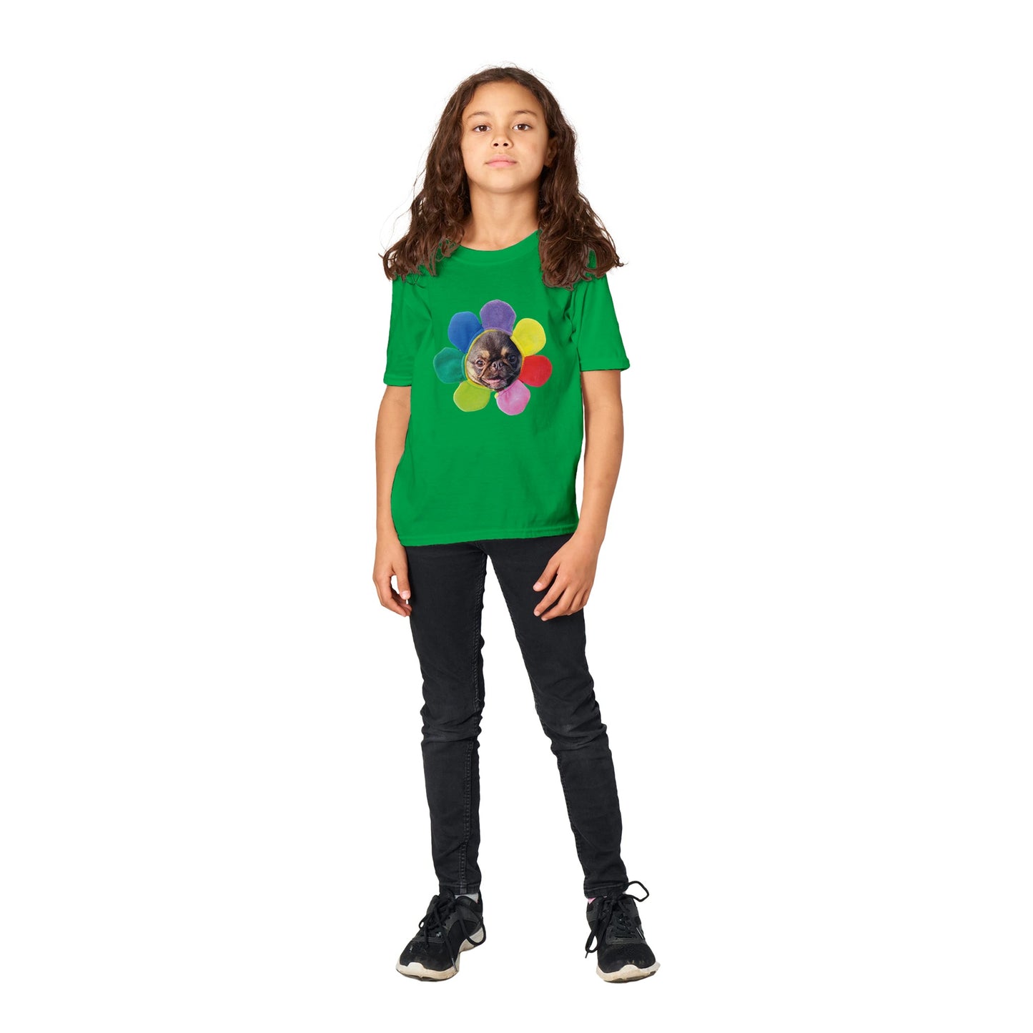 KingChilliThePug Flower Chilli Classic Kids Crewneck T-shirt