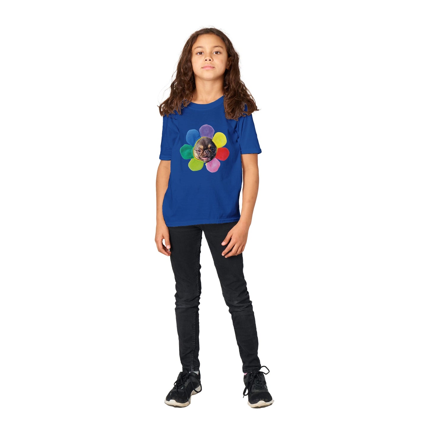 KingChilliThePug Flower Chilli Classic Kids Crewneck T-shirt