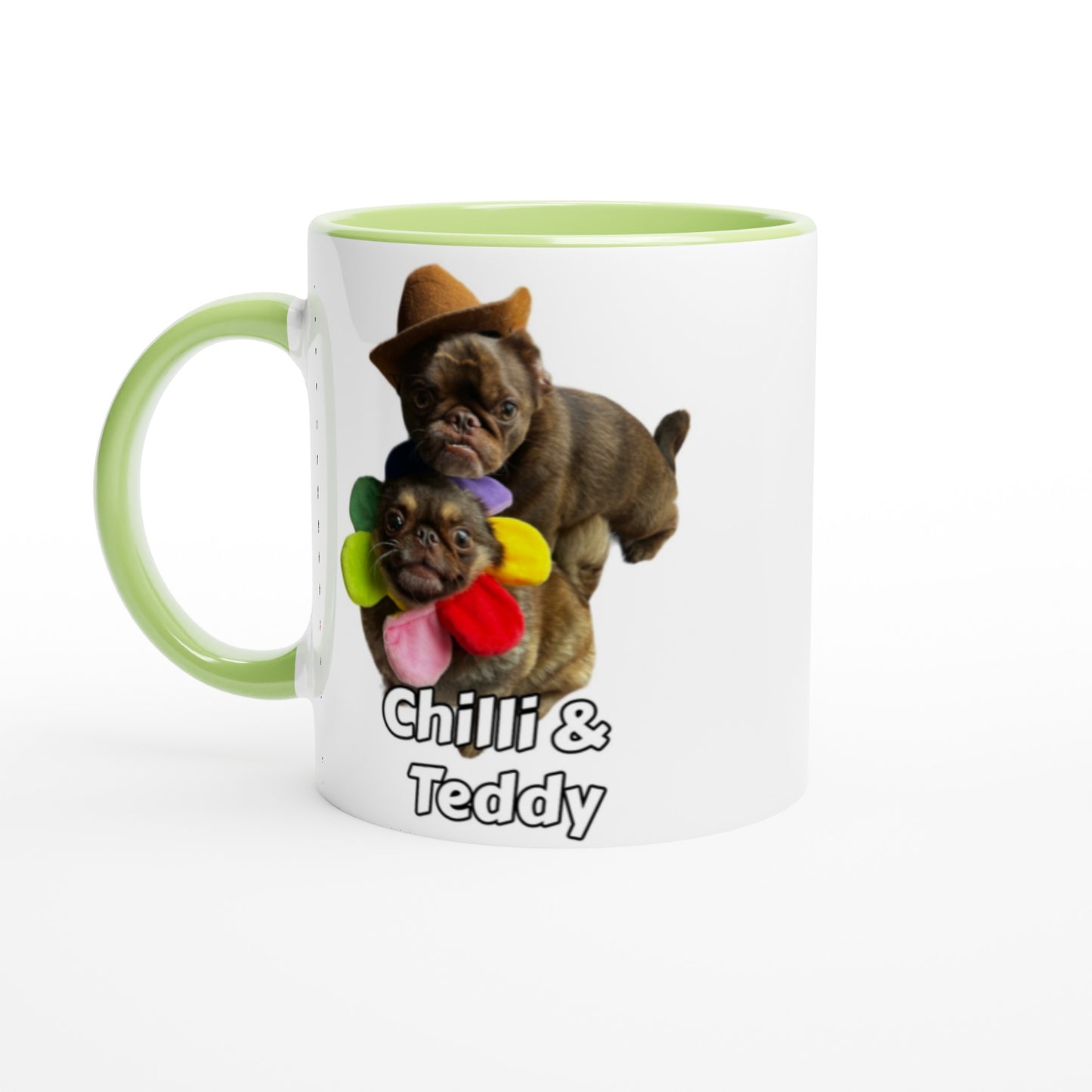 Chilli & Teddy White 11oz Ceramic Mug with Color Inside