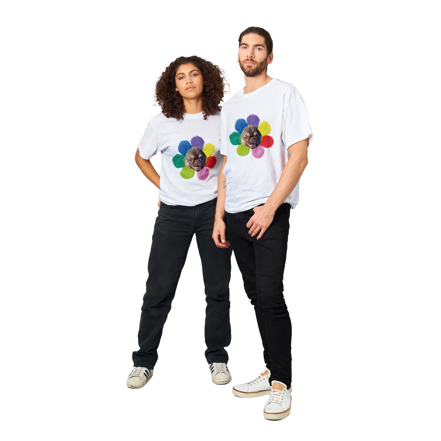 KingChilliThePug Flower Heavyweight Unisex Crewneck T-shirt