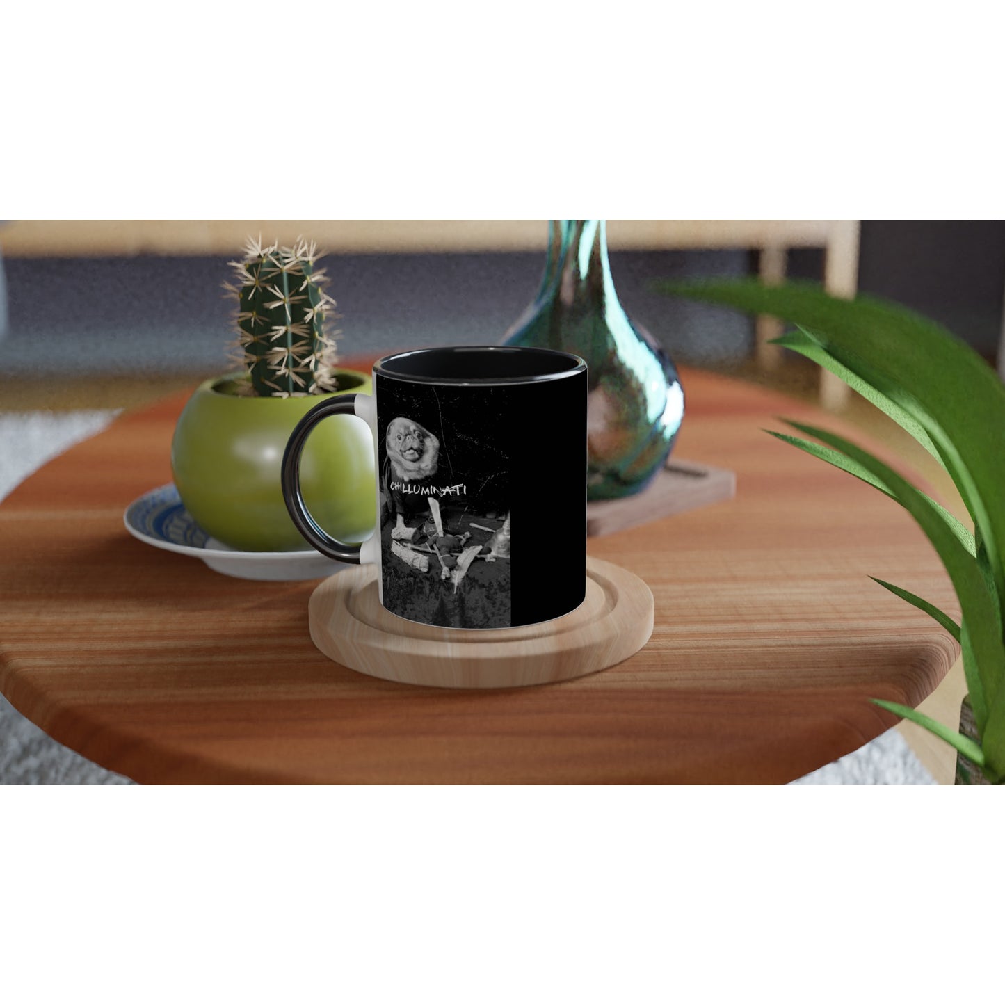 CHILLUMINATI Black 11oz Ceramic Mug with Color Inside