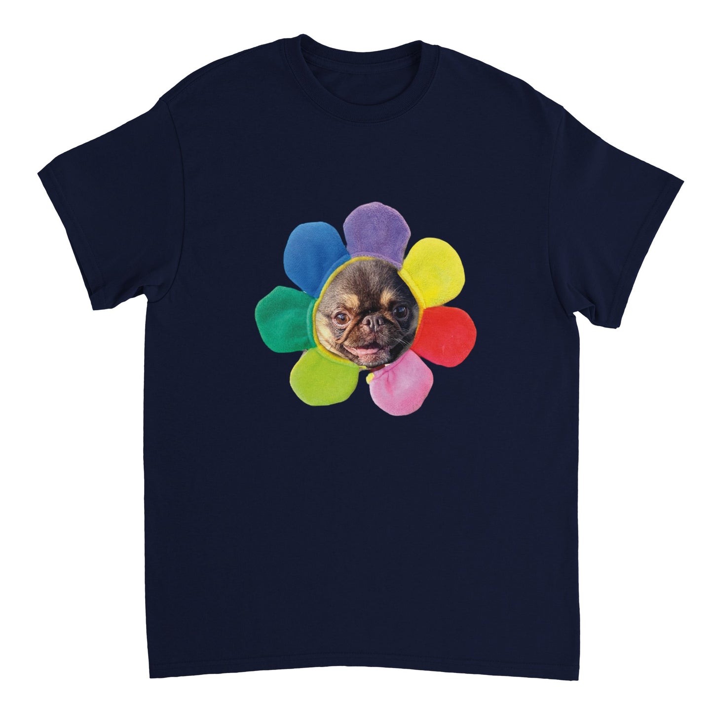 KingChilliThePug Flower Heavyweight Unisex Crewneck T-shirt