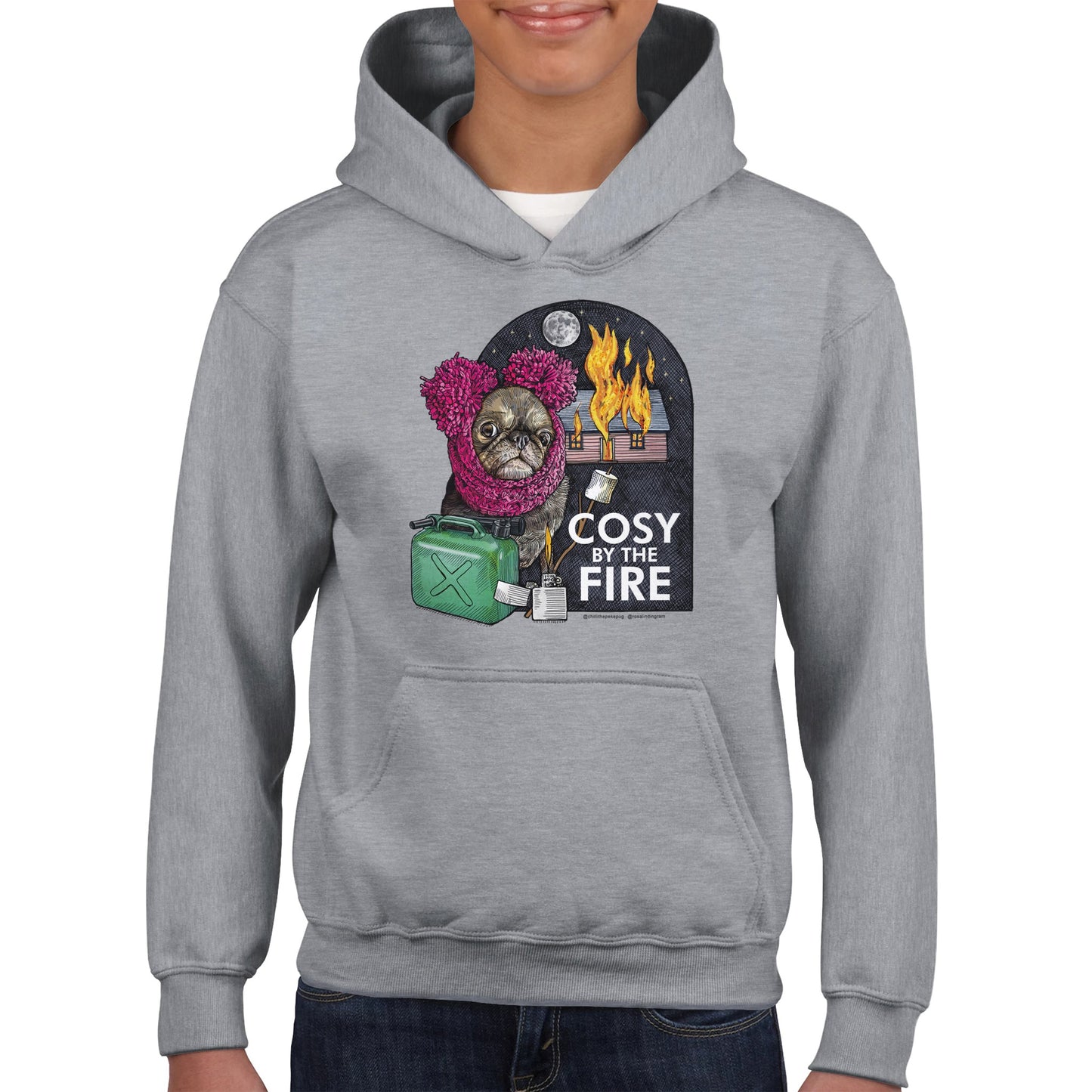 Cosy Chilli by Ros Ingram Classic Kids Pullover Hoodie