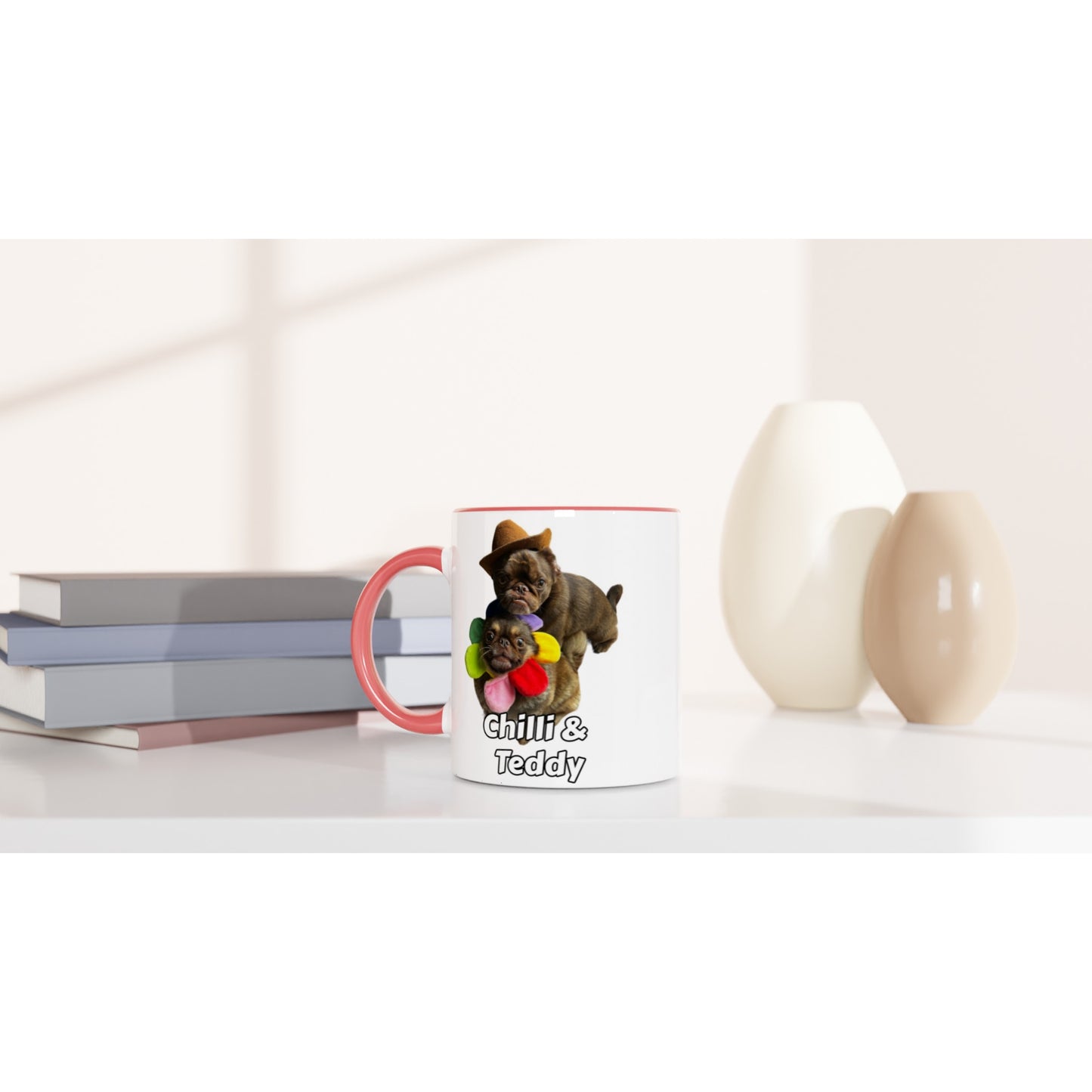 Chilli & Teddy White 11oz Ceramic Mug with Color Inside