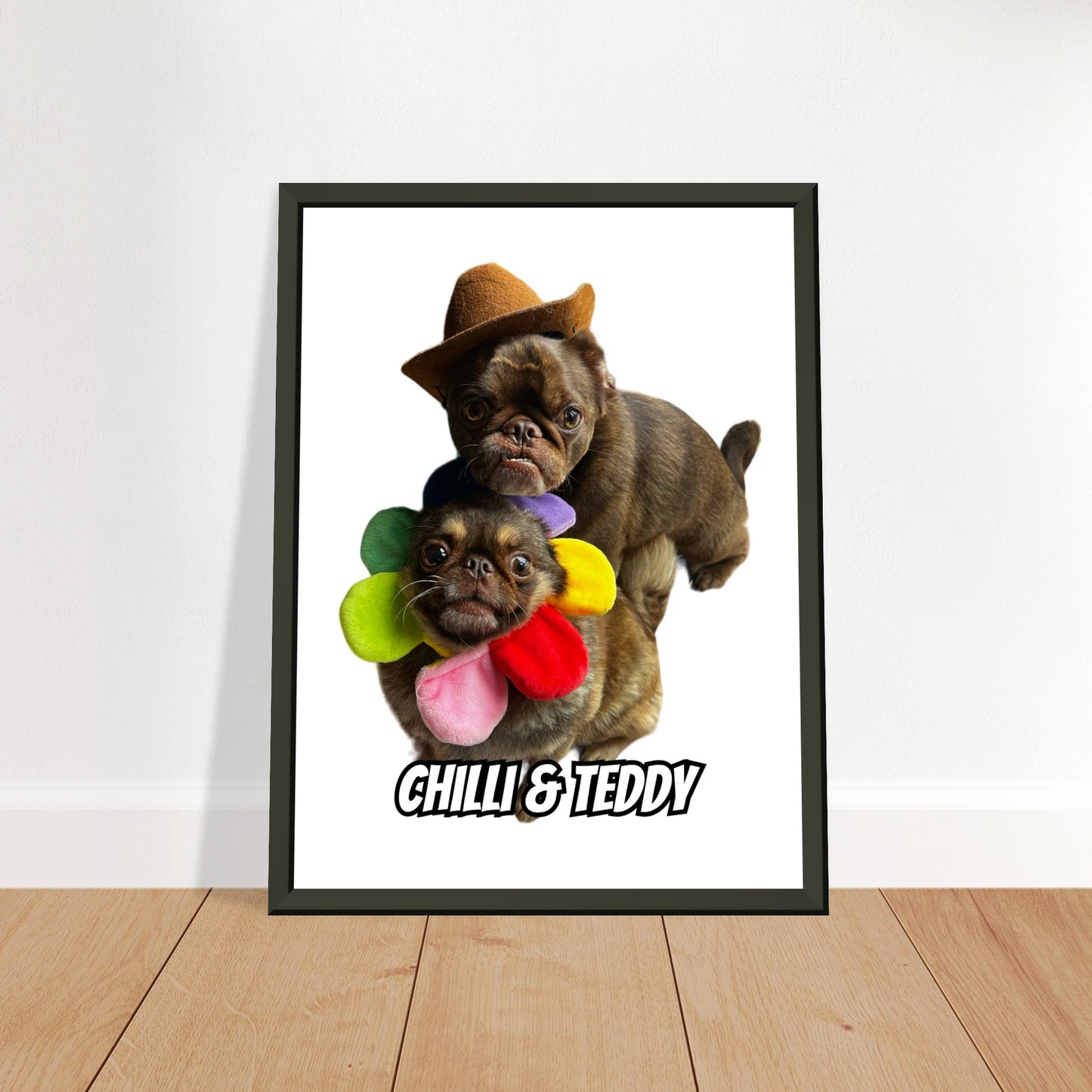 Chilli & Teddy Classic Matte Paper Metal Framed Poster