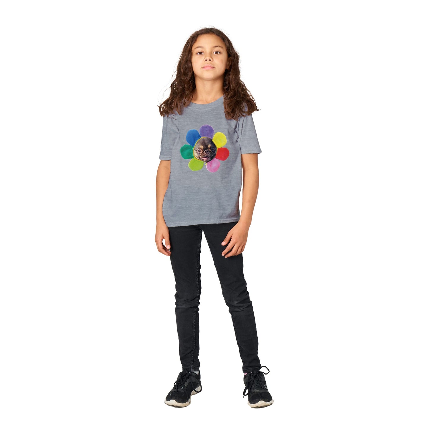 KingChilliThePug Flower Chilli Classic Kids Crewneck T-shirt